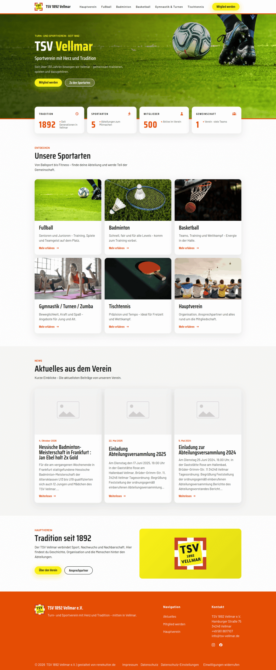 TSV Vellmar Desktop-Ansicht